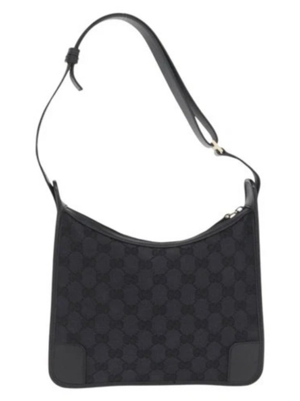 GUCCI GG Canvas Shoulder Bag Black Silver 001 - Picture 3 of 16